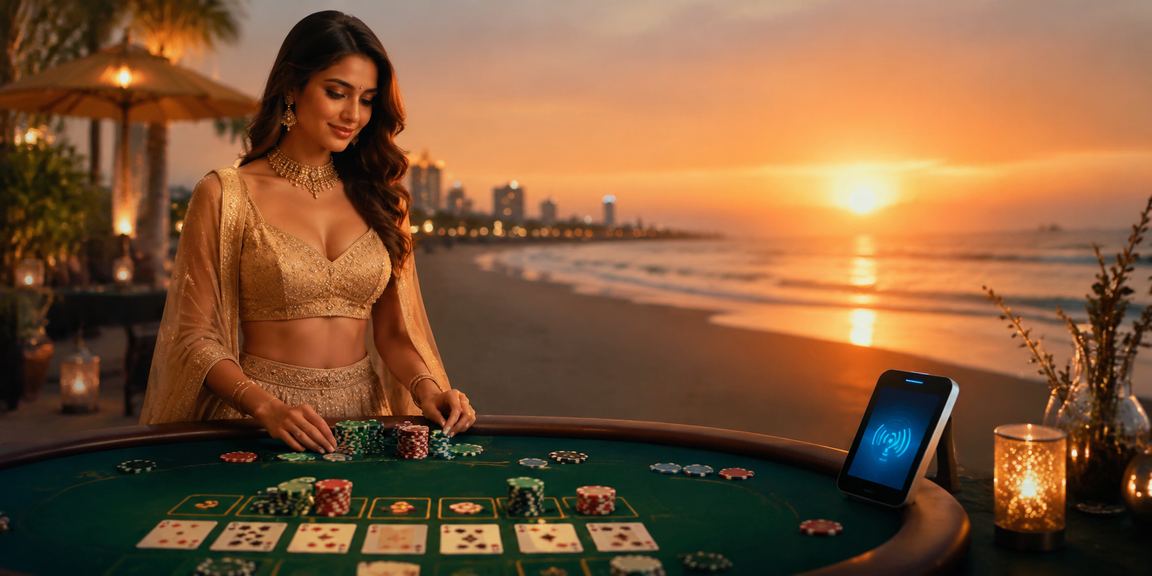 Casino chips on gaming table